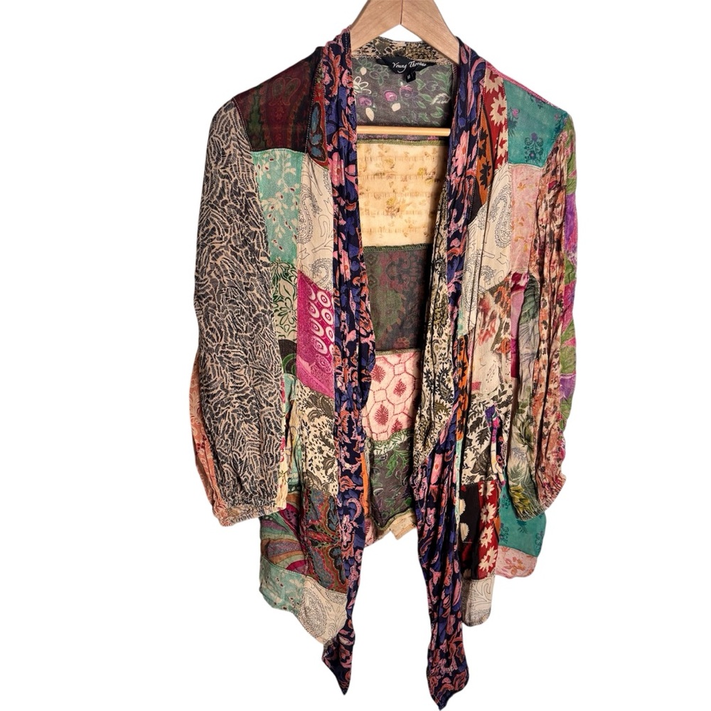 Young Threads Floral Patchwork Waterfall Open Fro… - image 1